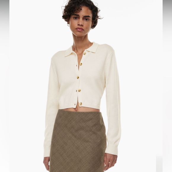 Aritzia Sweaters - Aritzia Wilfred Nextdoor Merino Wool Cardigan Sweater S Light Birch NWT